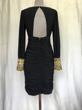 Black Ruched Long Sleeve Dress
