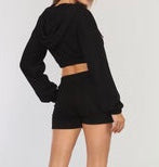 Cropped Black Hoodie - Laura