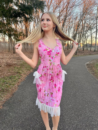 Sherry Blossoms Midi Dress - Maggie