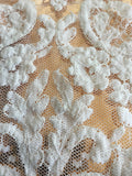 Christening Gown - Vintage-Inspired Silk Baptism Gown with Beaded Lace Sleeves – Heirloom Collection - Sophia