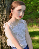 Ivory Corset 3d Roses Top - Sally