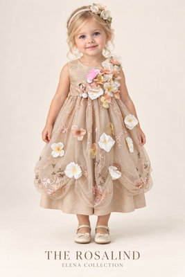 THE ROSALIND | ONE-OF-A-KIND ARCHIVAL SILK FLOWER GIRL DRESS