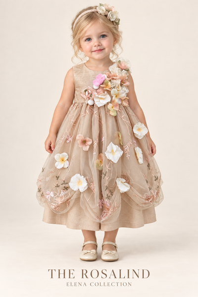 THE ROSALIND | ONE-OF-A-KIND ARCHIVAL SILK FLOWER GIRL DRESS