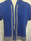 Sparkle Royal Blue Rhinestone Hoodie - Lexy