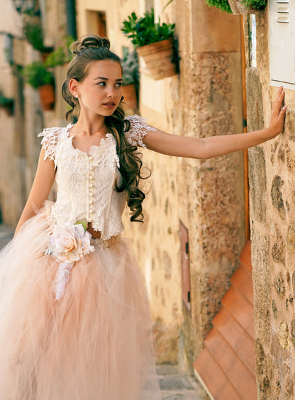 Romantic Tulle Skirt Set Lace Corset - Cecilia