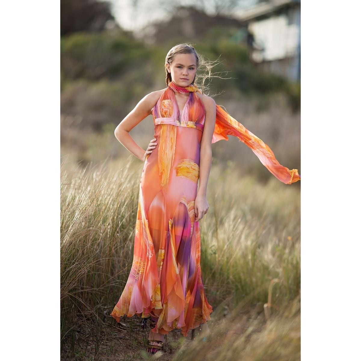 Silk Maxi Halter Dress -Jasmine