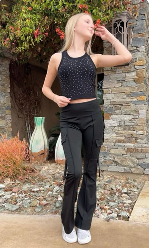 Black Cargo Yoga Pants - Jena
