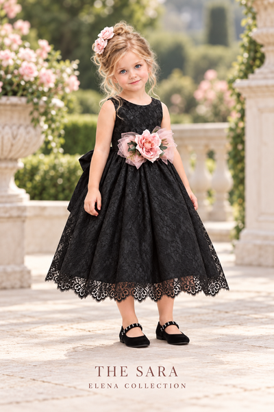 THE SARA | VINTAGE CHANTILLY LACE FLOWER GIRL DRESS