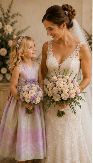 The Violet Garden Dress | Luxury Silk Flower Girl Dress | Elena Collection