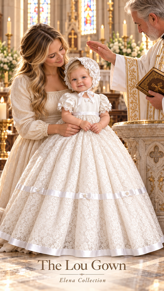 The Lou Gown | One-of-a-Kind Vintage Lace Christening Gown