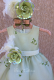 Silk Green  Baby Dress- Laura