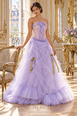 The Iris — Lavender Floral Corset & Skirt Set