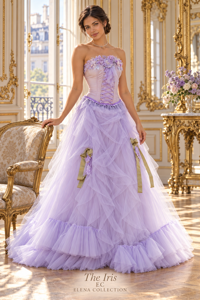 The Iris — Lavender Floral Corset & Skirt Set