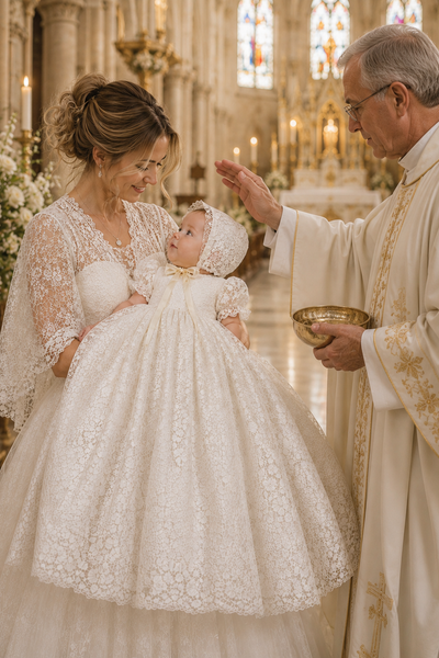 The Rosalba  - Heirloom Christening Gown