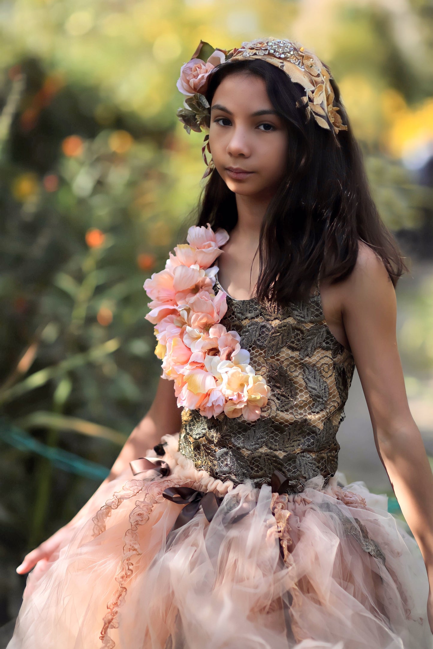 Girls Floral Corset Top  - Laura