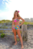 Retro Floral Checkered Bikini Set – Vintage-Inspired 90s Revival
