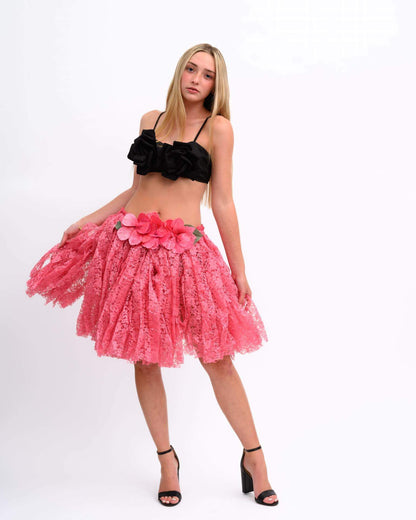 Lace Fringe Skirt - Sherry