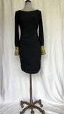 Black Ruched Long Sleeve Dress