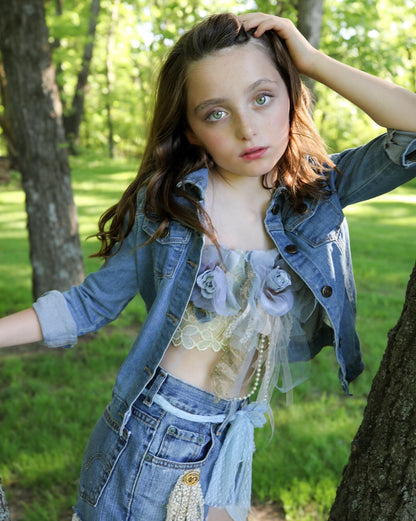 Girls Floral Lace Top - Nicole