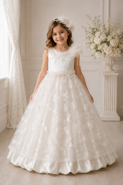 The Marie | Archive Couture Communion Dress & Headpiece