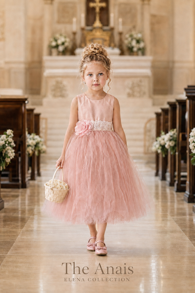 THE ANAIS | PANEL-CUT TULLE FLOWER GIRL DRESS
