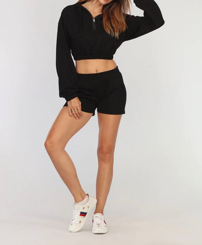 Cropped Black Hoodie - Laura