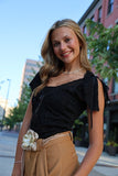 Black Lace Butterfly Top - Naomi