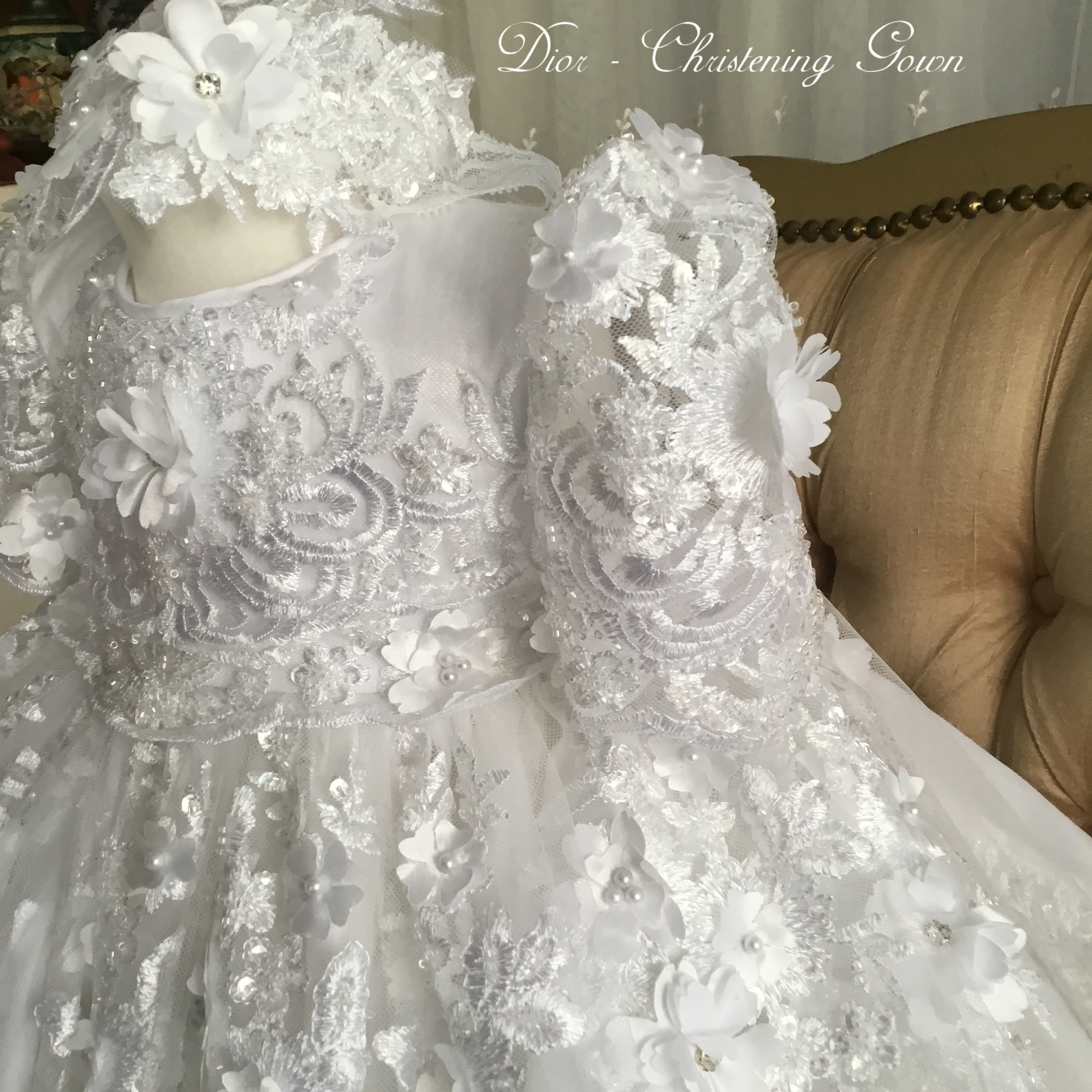 Heirloom Lace Christening Gown Dior Elena Collection