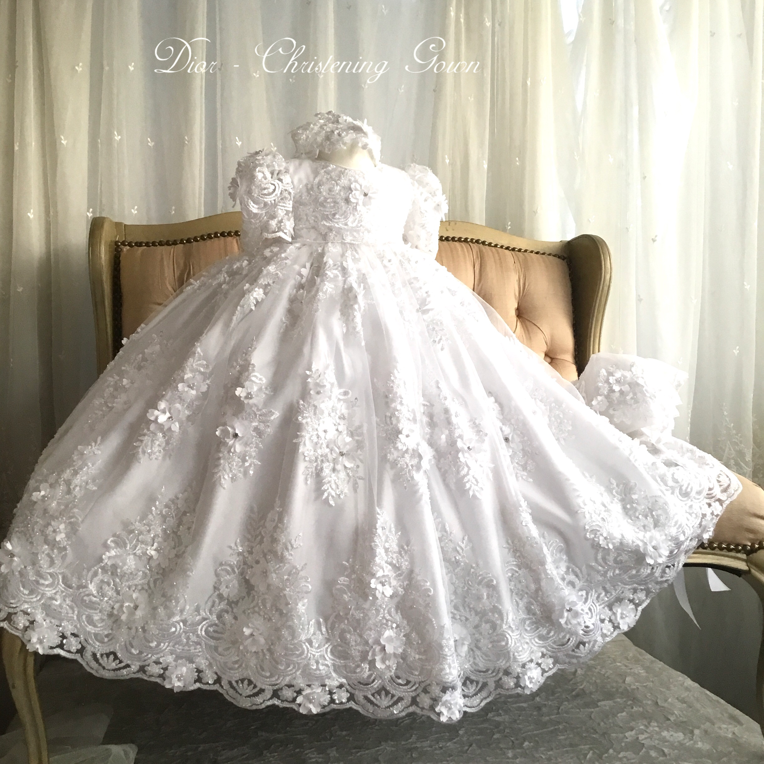 Heirloom Lace Christening Gown Dior Elena Collection
