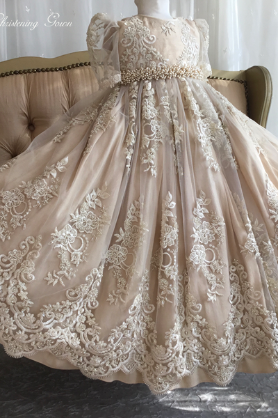 Heirloom Baby Christening Gown with Bonnet | The Georgia | Elena Collection
