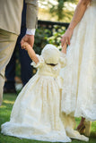 Emma Heirloom Christening Gown – Hand-Beaded Corded Lace with Bonnet