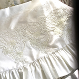 Handmade Heirloom Antique White Christening Gown with Bonnet – Beaded Lace - Dalia