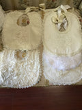 Handmade Heirloom Antique White Christening Gown with Bonnet – Beaded Lace - Dalia