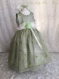Silk Green  Baby Dress- Laura