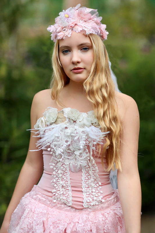 Sustainable Floral Lace Corset Top Handcrafted – Barbie