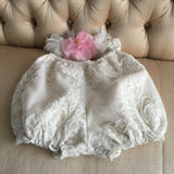 Emma Heirloom Christening Gown – Hand-Beaded Corded Lace with Bonnet