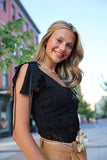Black Lace Butterfly Top - Naomi