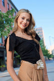 Black Lace Butterfly Top - Naomi