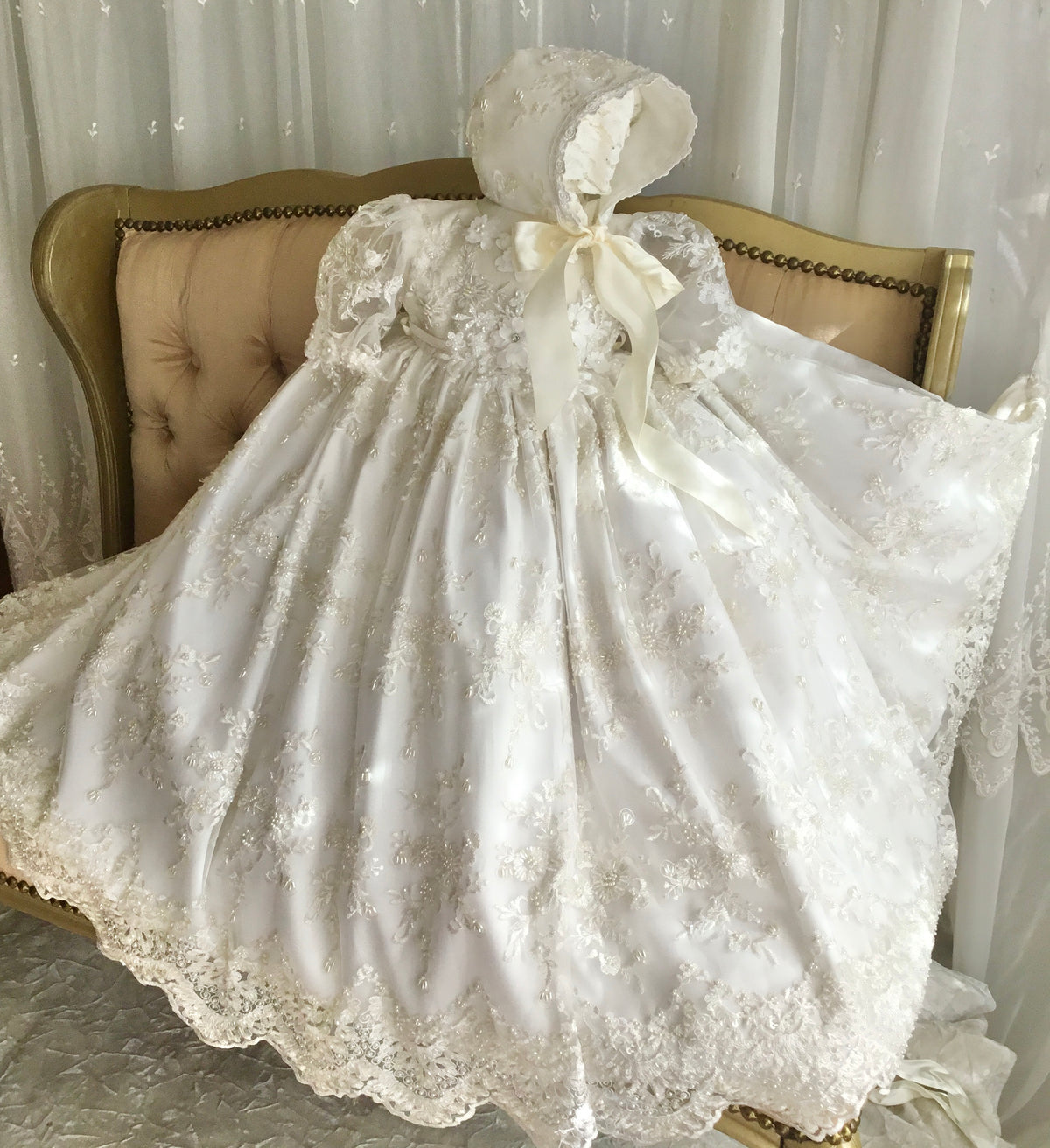 Lace Christening Gown - Leonor 12m