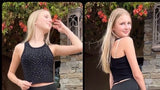 Black Rhinestones Top - Rae
