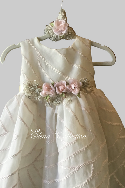 Julia 🤍 Silk Organza Embroidered Baby Dress  - Heirloom Christening Gown