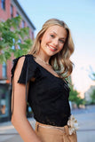 Black Lace Butterfly Top - Naomi