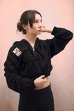 Cropped Black Hoodie - Laura