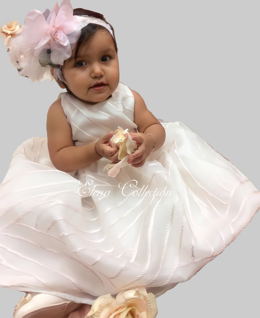 Julia 🤍 Silk Organza Embroidered Baby Dress 1675