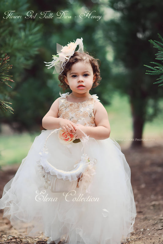 Flower Girl Tulle Dress - Honey