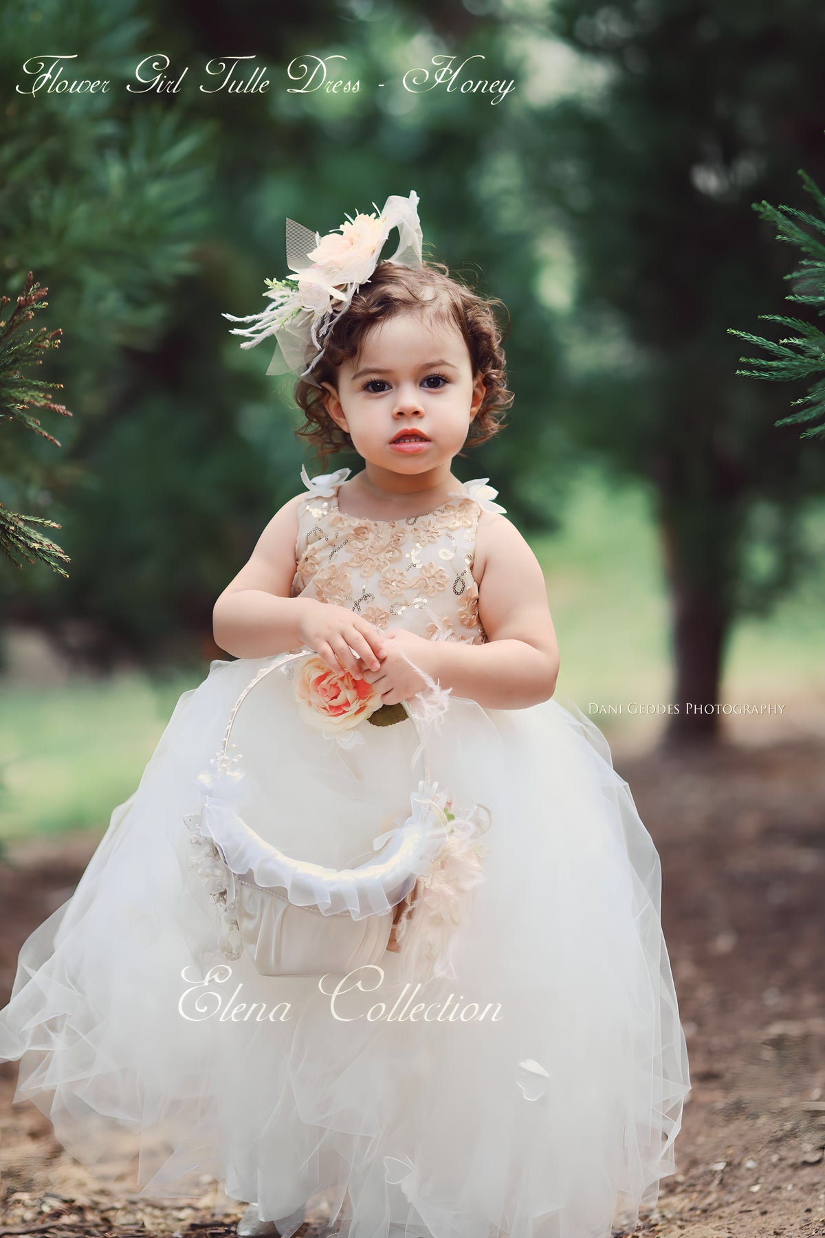 Flower Girl Tulle Dress - Honey