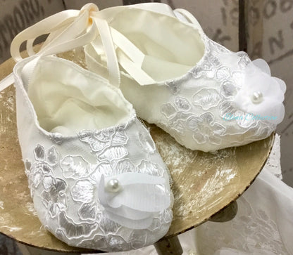 Christening Gown Beaded 3d Lace - Eloisa