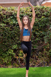 Blue Top & Black Leggings - Olive
