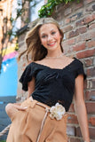Black Lace Butterfly Top - Naomi