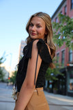 Black Lace Butterfly Top - Naomi
